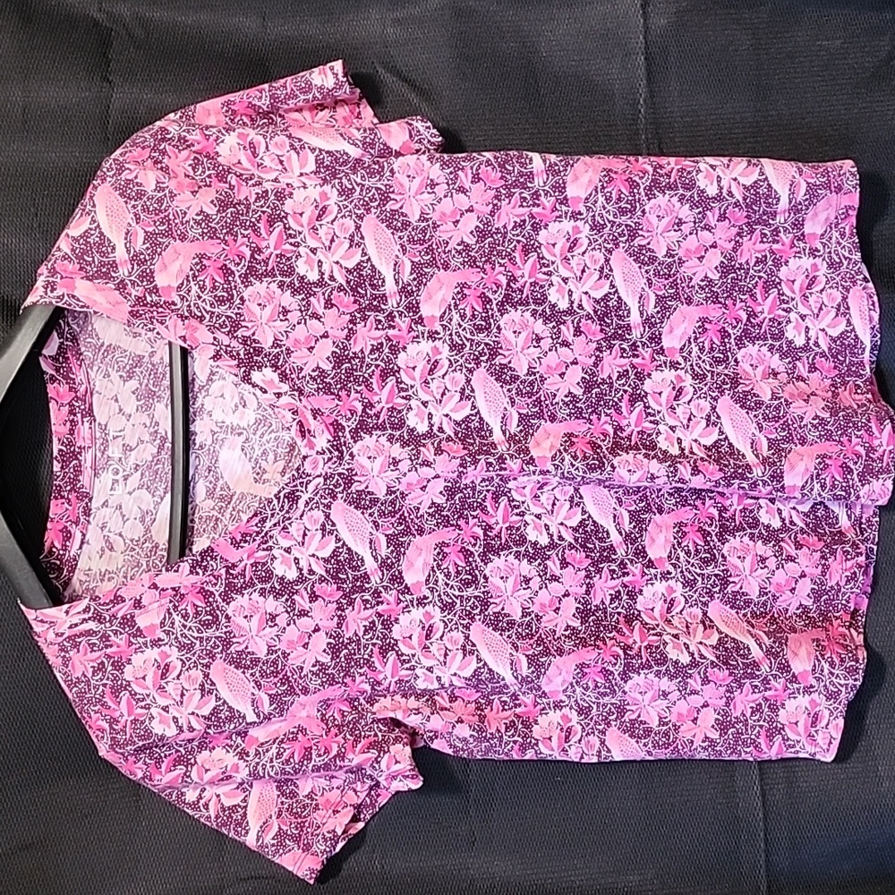 LOFT Pink and Purple Floral Top